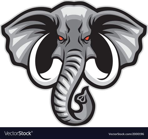 Elephant Head Mascot Royalty Free Vector Image
