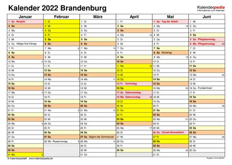 Kalender 2022 Brandenburg Ferien Feiertage Pdf Vorlagen