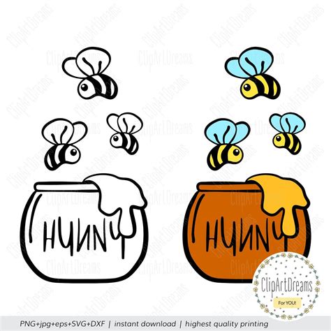 Bee Svg Honey Pot Svg Winnie The Pooh Svg Hunny Winnie The Etsy In