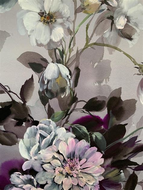 Jo Haran White And Grey Jo Haran Contemporary Floral Artwork