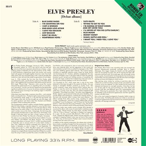 Elvis Presley Debut Album 180g 1 Lp Und 1 Cd Jpc