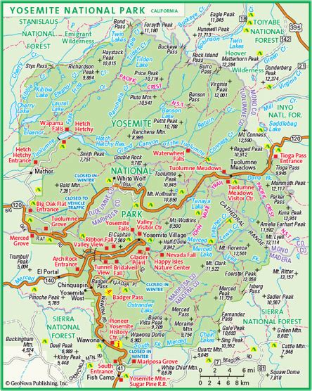 Yosemite National Park Wall Map By Geonova Mapsales