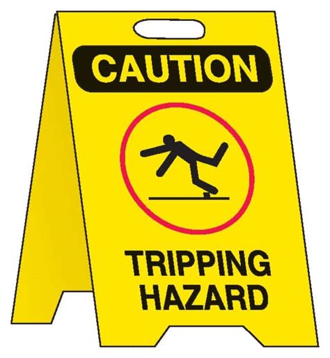 Brady Signs Caution Tripping Hazard Wpicto Polystyrene Plastic H