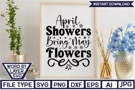 April Showers Bring May Flowers Svg Graphic By Nzgraphic · Creative Fabrica