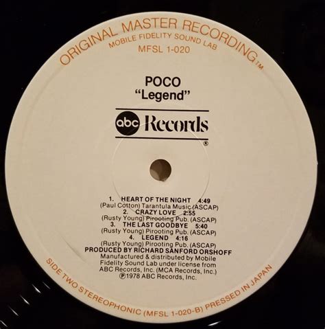 Poco Legend Used Vinyl High Fidelity Vinyl Records And Hi Fi
