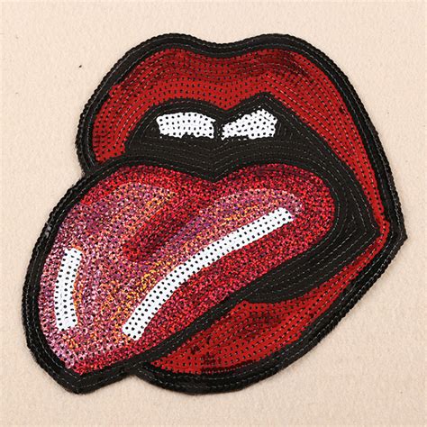 Red Lips Sequin Patch Design Sequin Iron On Patches