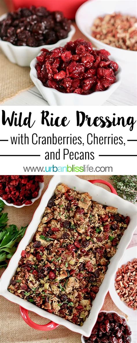 Toast the chopped pecans lightly in a skillet. Wild Rice Dressing with Cranberries, Cherries, and Pecans