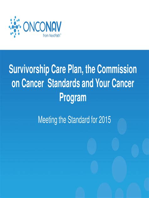 Fillable Online Survivorship Care Plan The Commission Fax Email Print Pdffiller