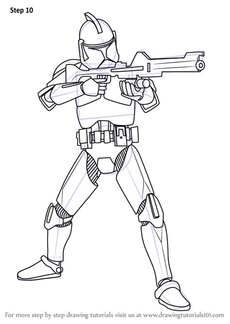 Learn How To Draw Clone Trooper From Star Wars Star Wars Step By Step