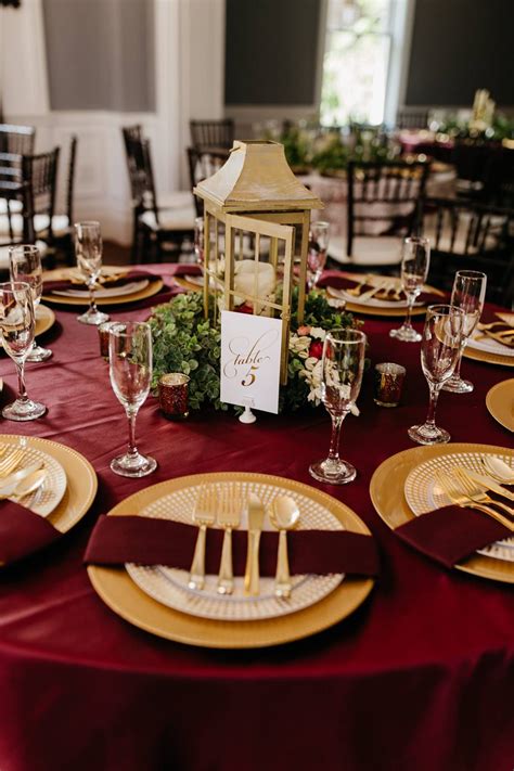 Burgundy Wedding Burgundy Centerpieces Wedding Table Settings Gold