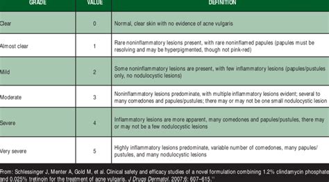 Evaluators Global Acne Severity Scale Download Table