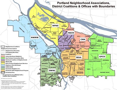 Portland Neighborhood map from the City : Portland