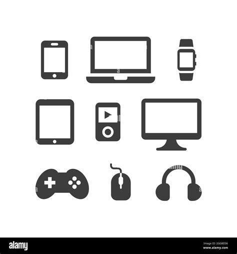 Electronic Computer Devices Vector Icon Set Tv Laptop Smartphone