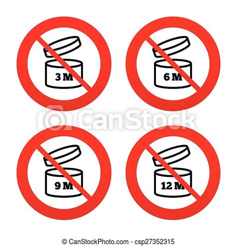 After Opening Use Icons Expiration Date Product No Ban Or Stop Signs