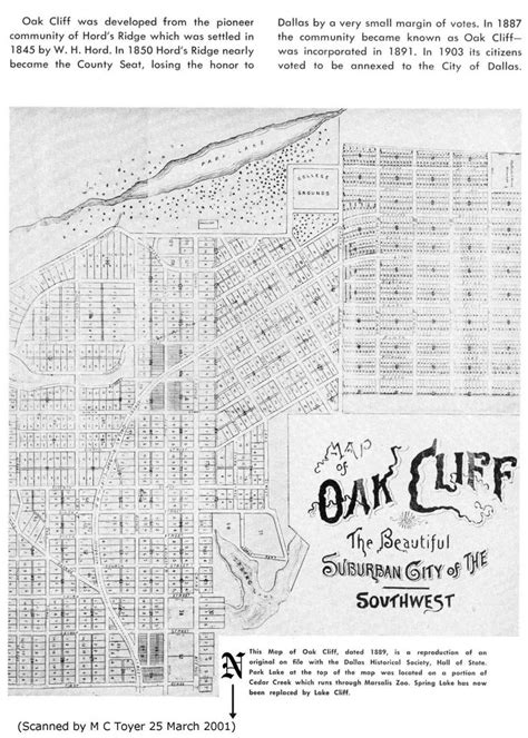 Map Of Oak Cliff Dallas County Texas 1889 Dallas Dallas County