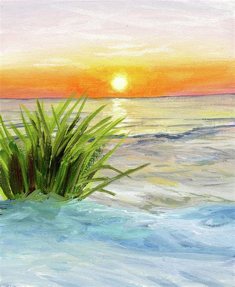 Beach Sunrise Painting By Steph Moraca Fine Art America