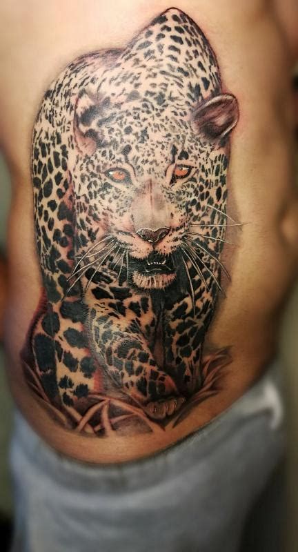 Realism Leopard Tattoo Men At
