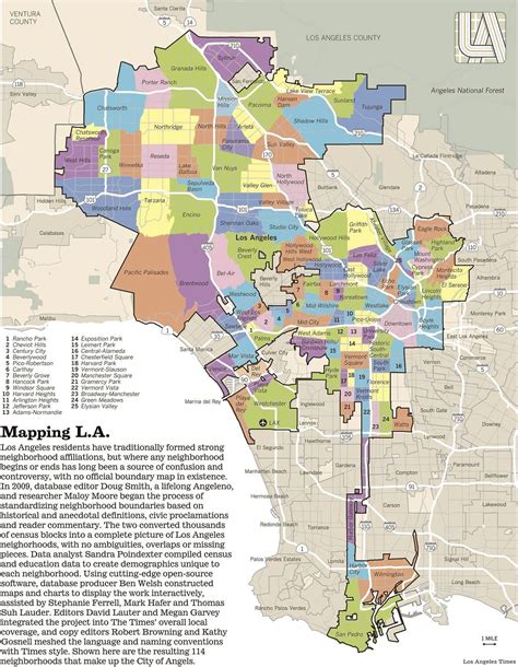 Literally Just A Comprehensive List Map Of Los Angeles Neighborhoods