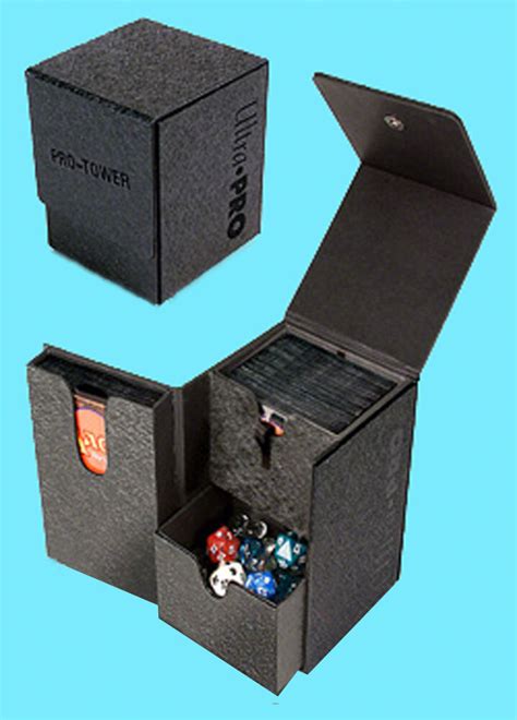 Glass casket deck box /dice box /command zone combination. ULTRA PRO PRO-TOWER DECK BOX BLACK BOX 3 Compartment Game ...