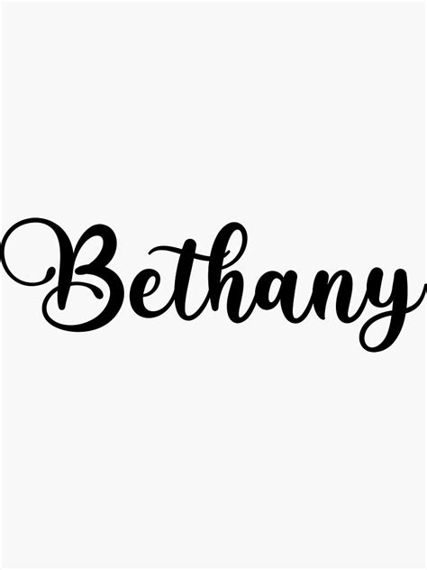 Bethany Name Handwritten Calligraphy Sticker For Sale By