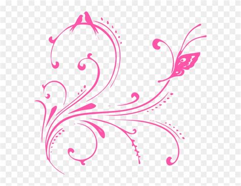 Pink Swirl Birds Svg Clip Arts 600 X 570 Px Png Download 338111