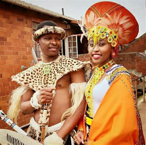 South African Couple In Zulu Traditional Wedding Attire