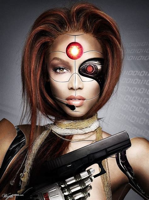 Female Robot Face Female Cyborg Cyborg Sexy Science Fiction