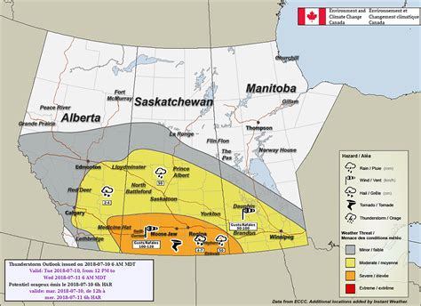 — — weather in the major cities. SEVERE WEATHER OUTBREAK Forecasted by Environment Canada ...