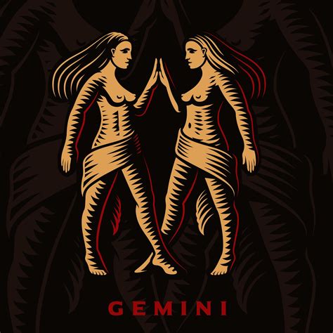 A Vector Illustration Of Gemini Zodiac Sign 2023112 Vector Art At Vecteezy