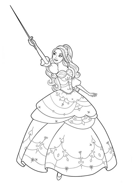 barbie    musketeers coloring pages    print