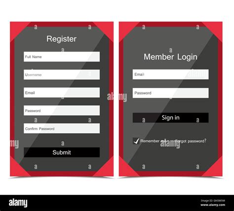 Vector Forms Login Stock Vector Image And Art Alamy