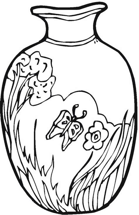 • it will be perfect for your kid if can the body of the basket has a brickwork kind of design and may require some intricate coloring by your kid. Vase & Pottery Coloring Page