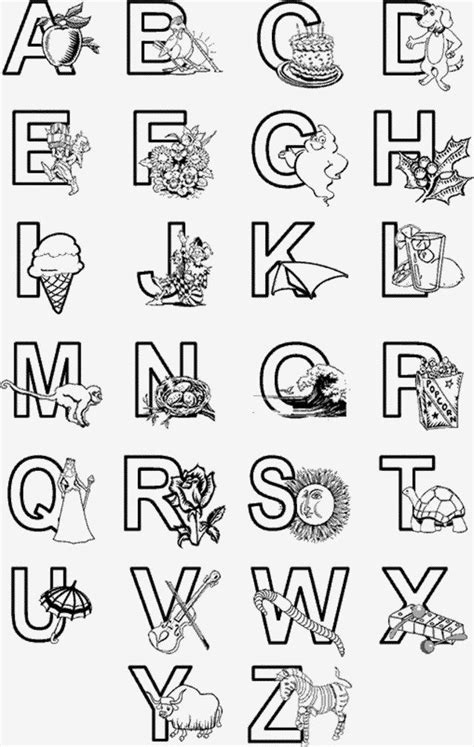 A To Z Alphabet Coloring Pages