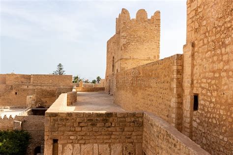 Ribat Or Tunisian Fortress And Its Elements In Monastir Tunisia Stock
