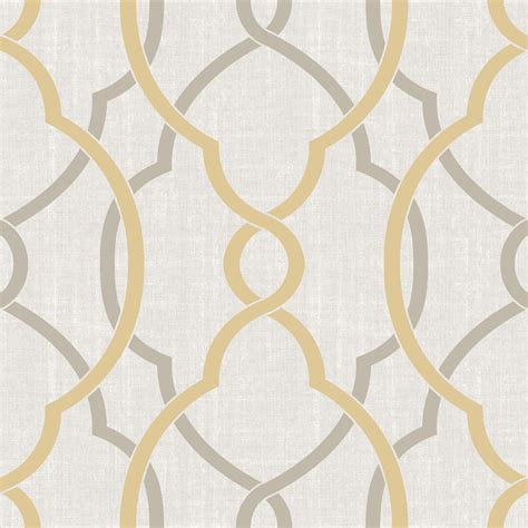 Sausalito Taupeyellow Peel And Stick Wallpaper Modern Wallpaper