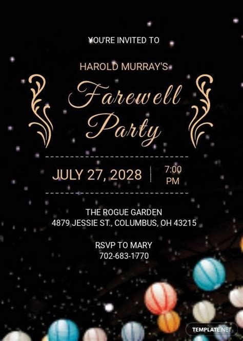 Free Farewell Party Invitation Template Party Invite