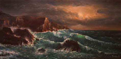 Sea Storm Painting By Radoslav Nedelchev