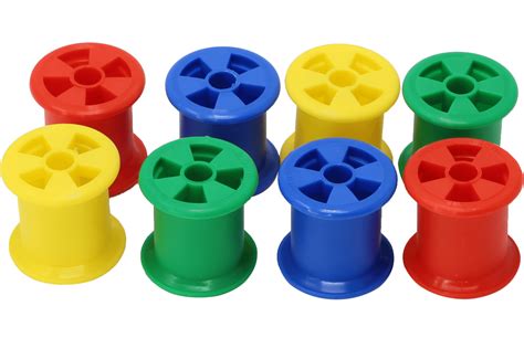 Bonka Bird Toys 1490 Pk8 Colored Plastic Bobbin Spools Quantity 8 Pack