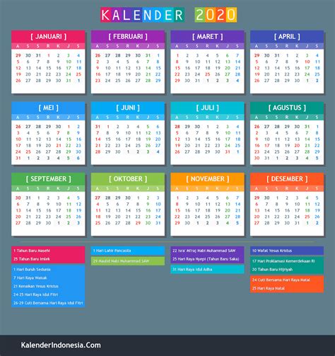 Kalender Lengkap Dengan Hari Libur Nasional Dan Cuti Bersama