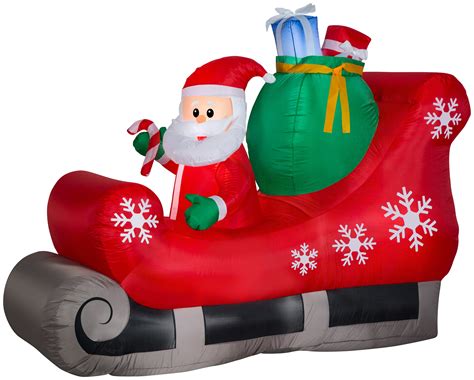 Holiday Time Yard Inflatables Santa Sleigh With T 7 Ft