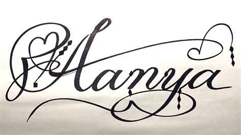 Aanya Name Signature Calligraphy Status How To Draw Cursive