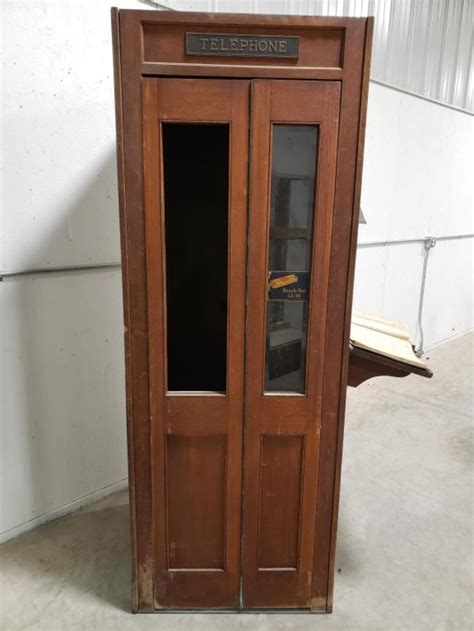 Lot Vintage Oak Bell System Telephone Booth