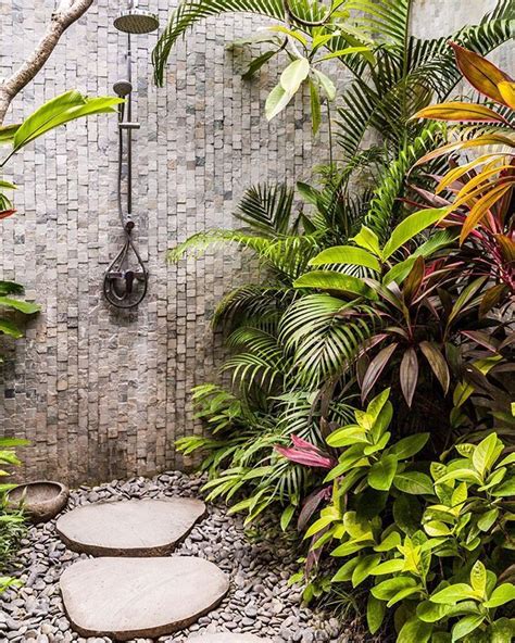 Home Bali Interiors Outdoor Shower Garden Shower Tropical Showers
