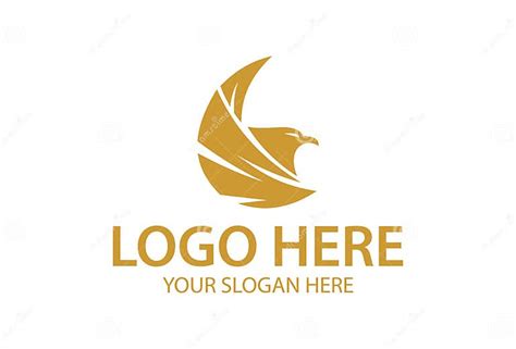 Eagle Moon Gold Logo Design Stock Vector Illustration Of Emblem
