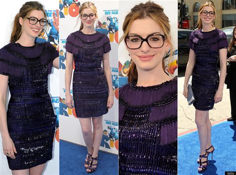 Anne Hathaway Pairs Her Geek Glasses With Gucci At Rio Premiere Photos Poll Huffpost Life