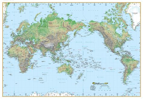 World Physical Supermap Ubd 1480 X 1040mm Framed Wall Map