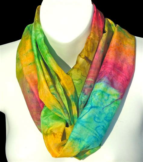 Rainbow Bright Silk Scarf Hand Painted Silk Scarf By New York Etsy