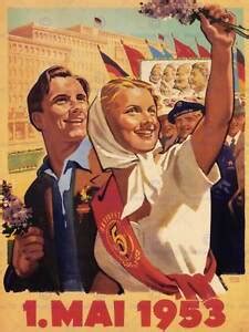 Propaganda Communisme Ddr Allemagne De L Est Mai Grand Poster