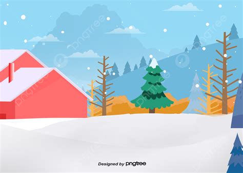 Winter House Building Pine Tree Snowing Background Winter Houses
