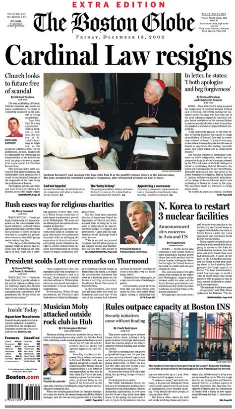 Boston Globe Spotlight Abuse In The Catholic Church Cardinal Law